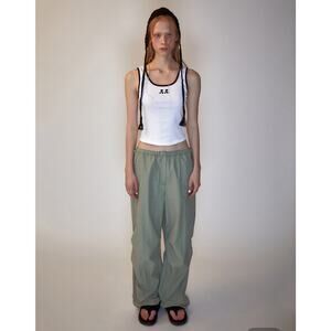 REST & RECREATION parachute pants in sage green one size (xs-m) fits like a S